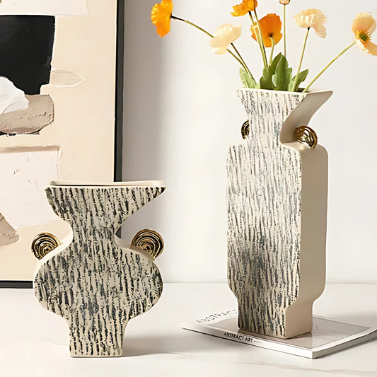 Patterned Gold Ear Flower Vase