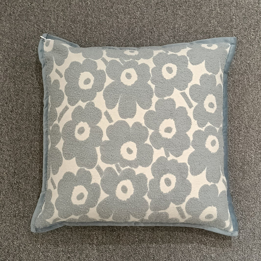 Jacquard Blue Cushion Cover, Backside In Plain