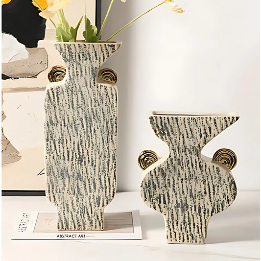 Patterned Gold Ear Flower Vase