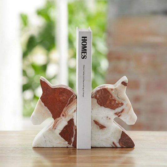 Horse Sculpture Marble Bookends