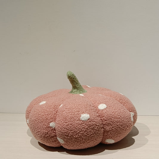 Polka Dots Fur Pumpkin Cushion (Green, Yellow, Pink)