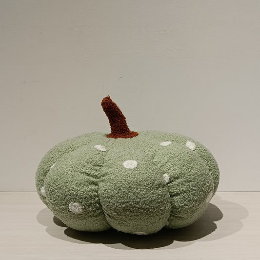 Polka Dots Fur Pumpkin Cushion (Green, Yellow, Pink)