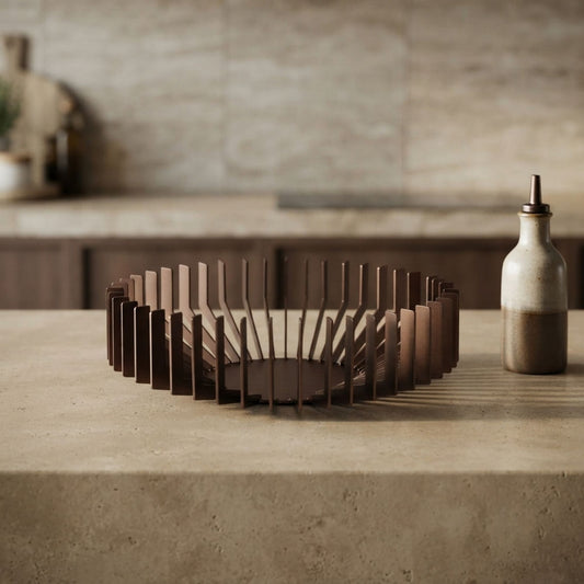 Blooming Leaf Metal Fruit Bowl