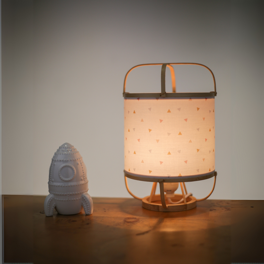 Handcraft Bamboo Fabric Shade Table Lamp