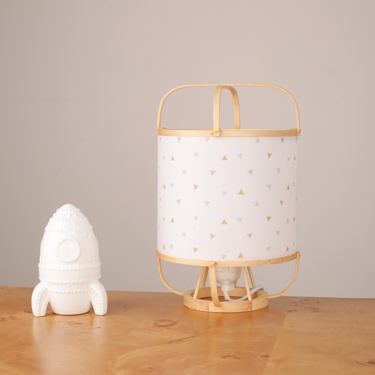 Handcraft Bamboo Fabric Shade Table Lamp