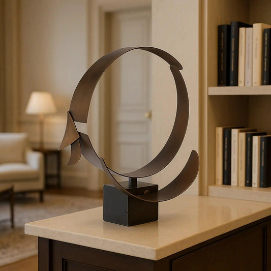 Marble Base Steel Structure Showpiece