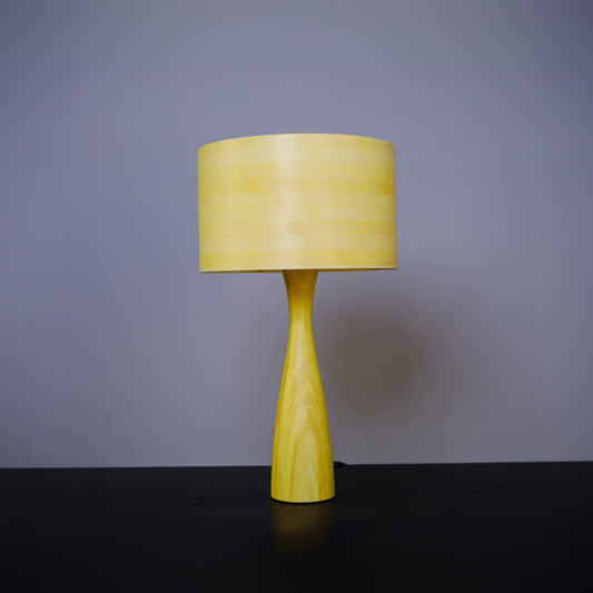 Bamboo Table Lamp With Drum Shade