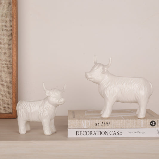 Little White Bull Candy Bowl Decorative Sculpture