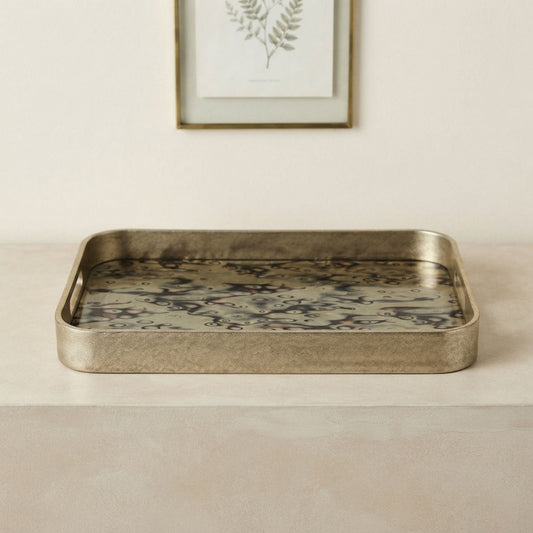 Golden-Wrapped Rectangle Tray