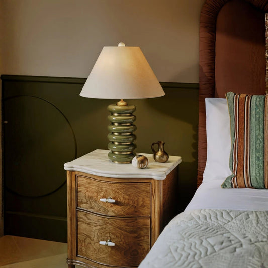 Beige Shade Abacus Bead Decorative Table Lamp
