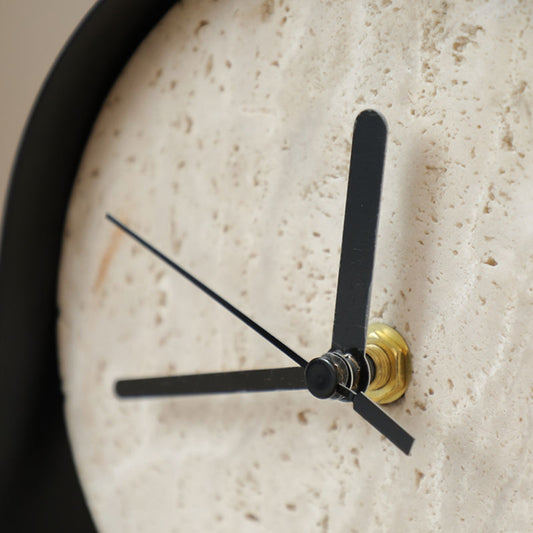 Travertine Table Clock