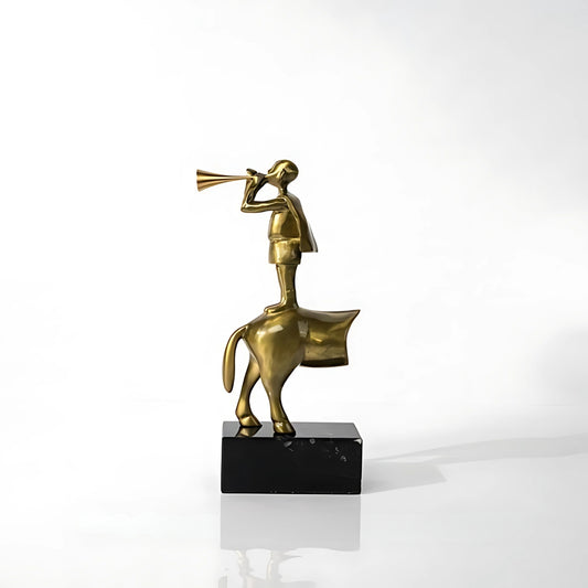 Handmade Gold Figure Art Marble Metal Ornament