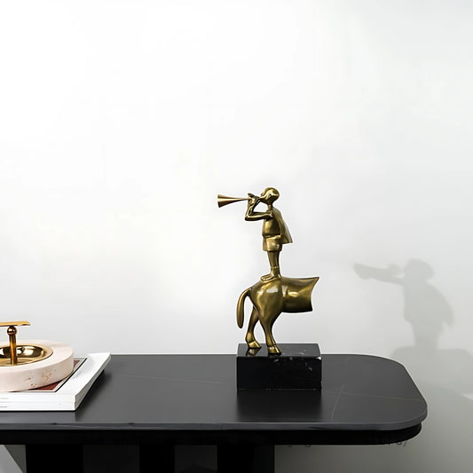 Handmade Gold Figure Art Marble Metal Ornament