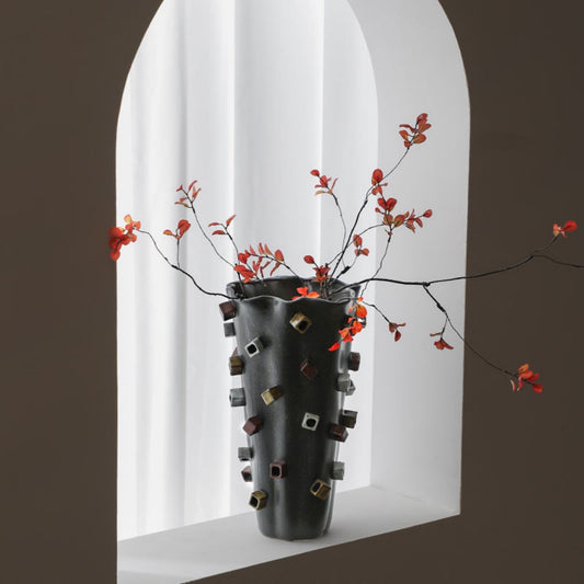 Square Art Table Décor Flower Vase