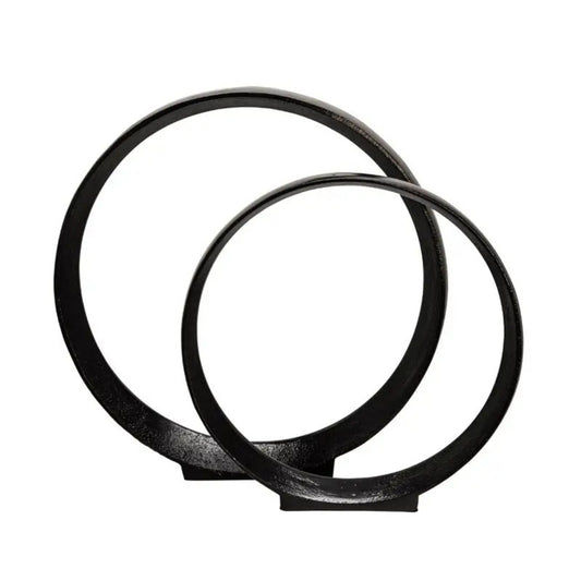 Black Resin Ring Design Tabletop Décor Ornament