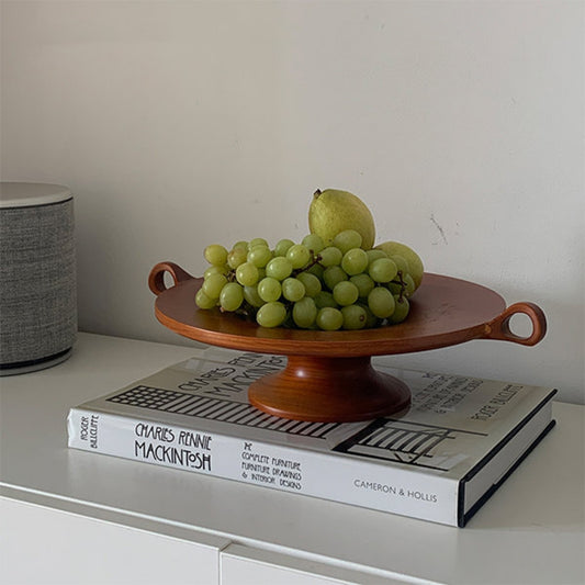 Solid Wood Fruit Plate - Walnut Color