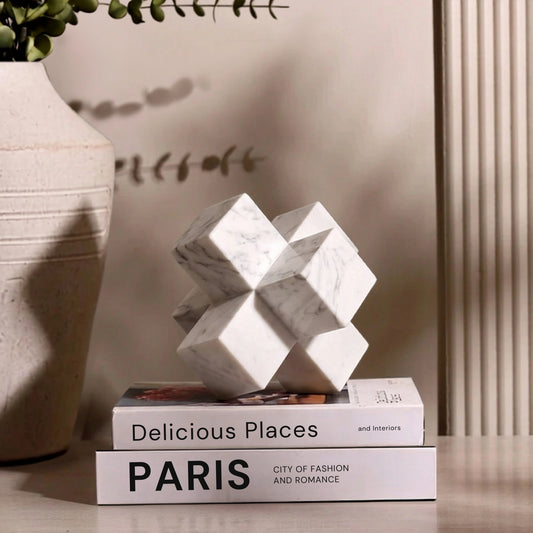 Plus Structure Marble Decorative Showpiece