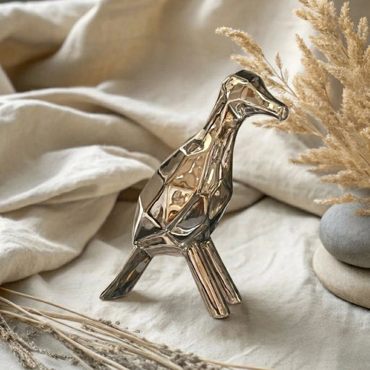 Silver Bird Figurine Decorative Object
