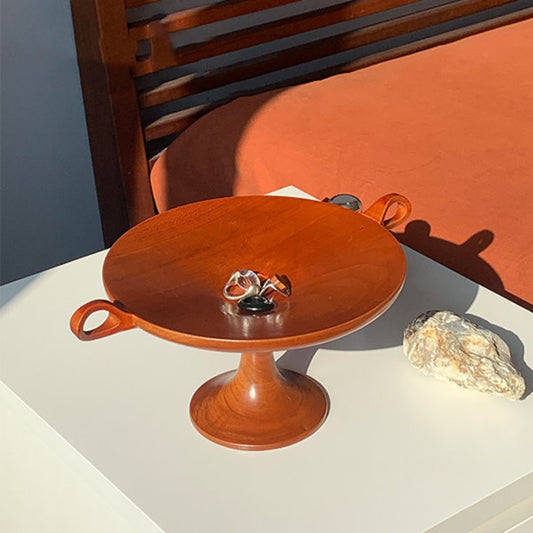 Solid Wood Fruit Plate - Walnut Color