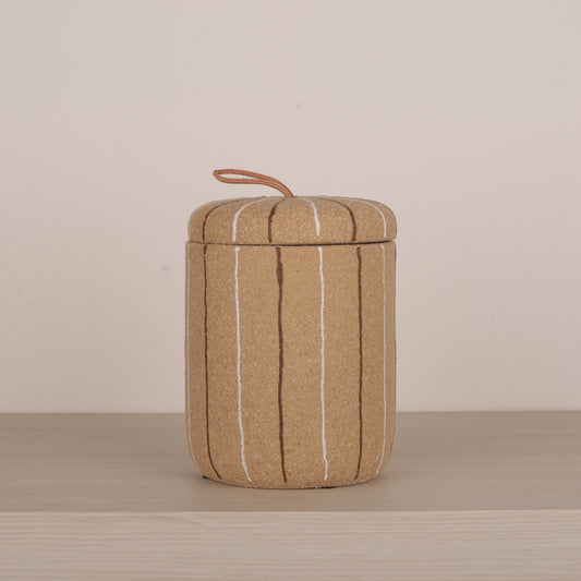 Brown Sand Decorative Jar with Lid