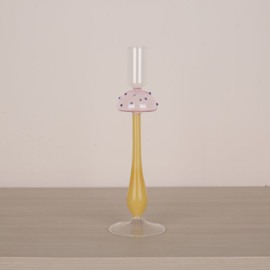 Glass Decorative Mushroom Shape Candle Holder
