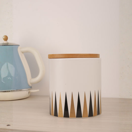 Ceramic Jar with Wooden Lid