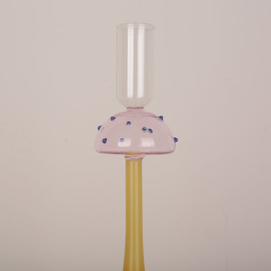Glass Decorative Mushroom Shape Candle Holder