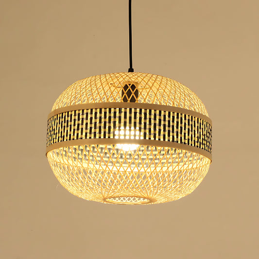 Bamboo Woven Rustic Pendant Light