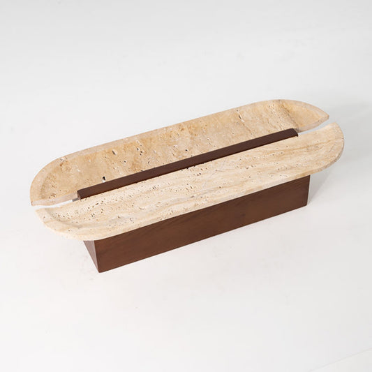 Brown Wood Cave Stone Desktop Tray