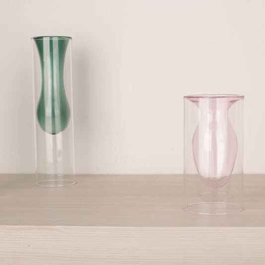 Handblown Colored Bud Glass Vase