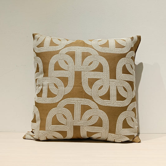 Jacquard Abstract Print Cushion Cover, Backside In Plain