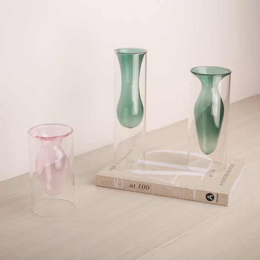 Handblown Colored Bud Glass Vase