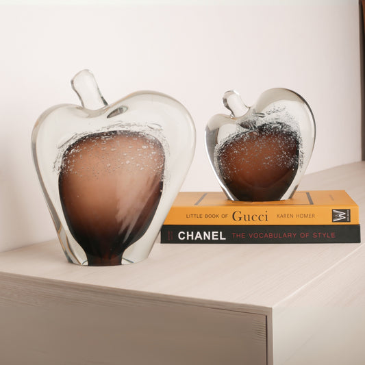 Apple-Shaped Glass Table Decorative Showpiece