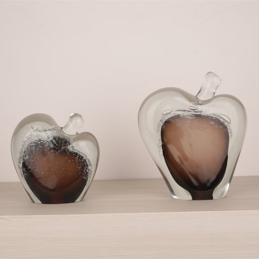 Apple-Shaped Glass Table Decorative Showpiece