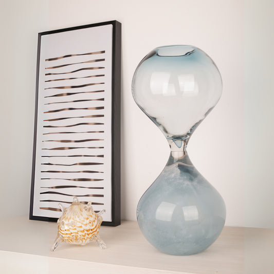 Transparent Blue Flower Vase