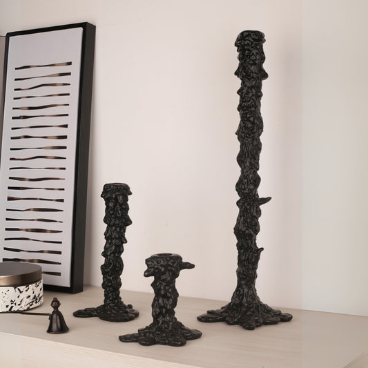 Melting Candlestick (Black, Silver)