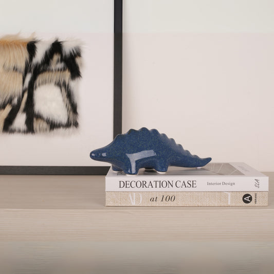Blue Glaze Stegosaurus Figurine