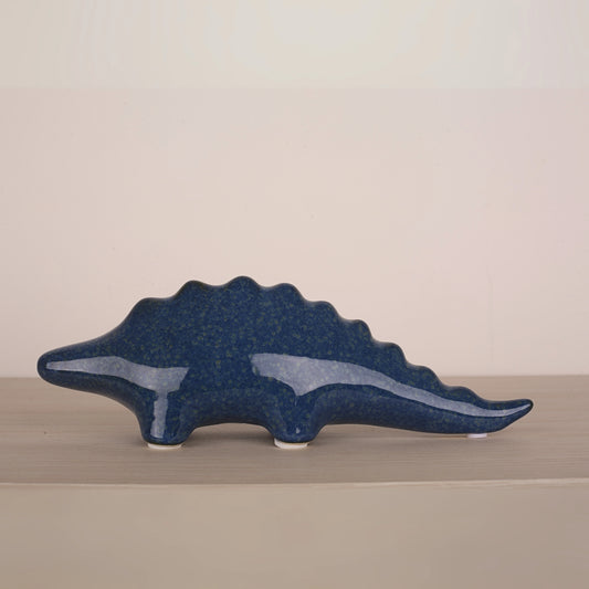 Blue Glaze Stegosaurus Figurine