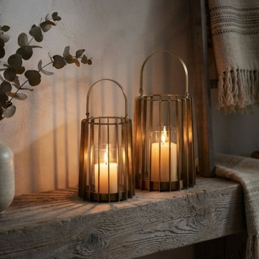Cage Shadow Metal Lantern/ Candle Holder