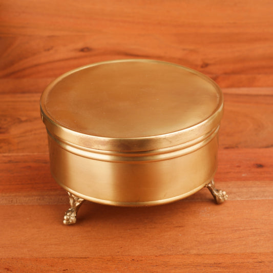 Brass Finish Jar With Lid