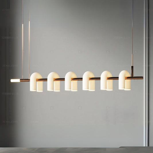 LED Linear Brass Chandelier