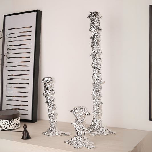 Melting Candlestick (Black, Silver)