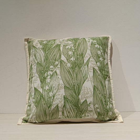 Jacquard Green Cushion Cover, Backside In Plain
