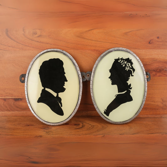 Brass Frame Glass Photo Frame Pair