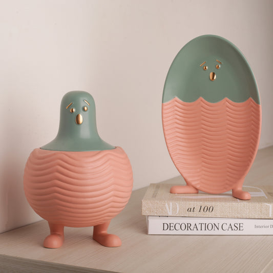 Handmade Pink Bird Ceramic Flower Vase