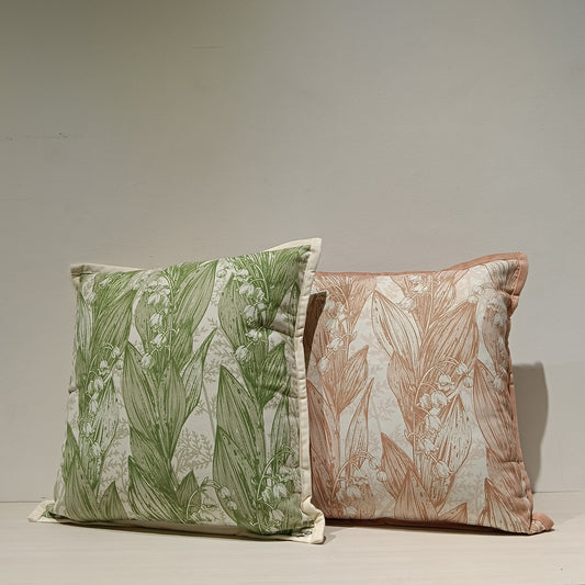 Jacquard Green Cushion Cover, Backside In Plain