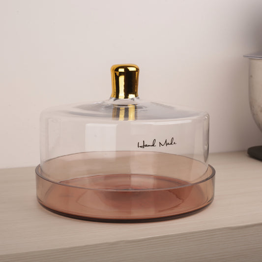 Pink Base Transparent Cake Stand