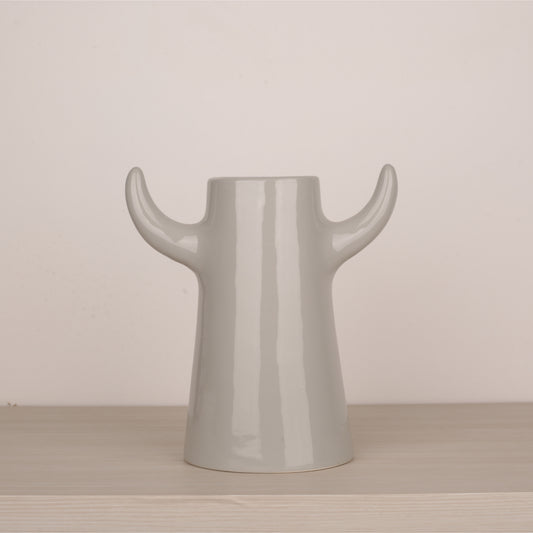 Handmade Ceramic Horn Shape Tabletop Vase