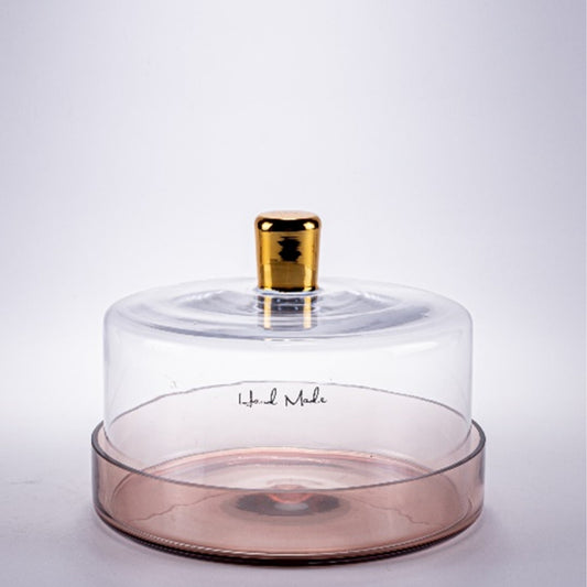 Pink Base Transparent Cake Stand