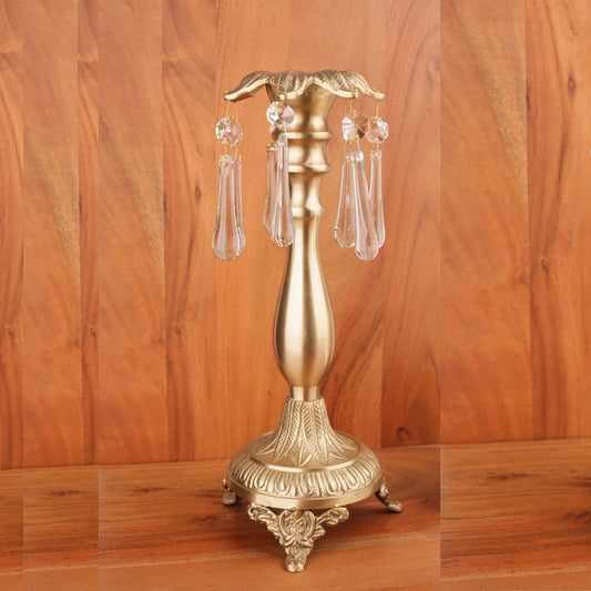 Crystal Art Hang Brass Carve Candle Stand